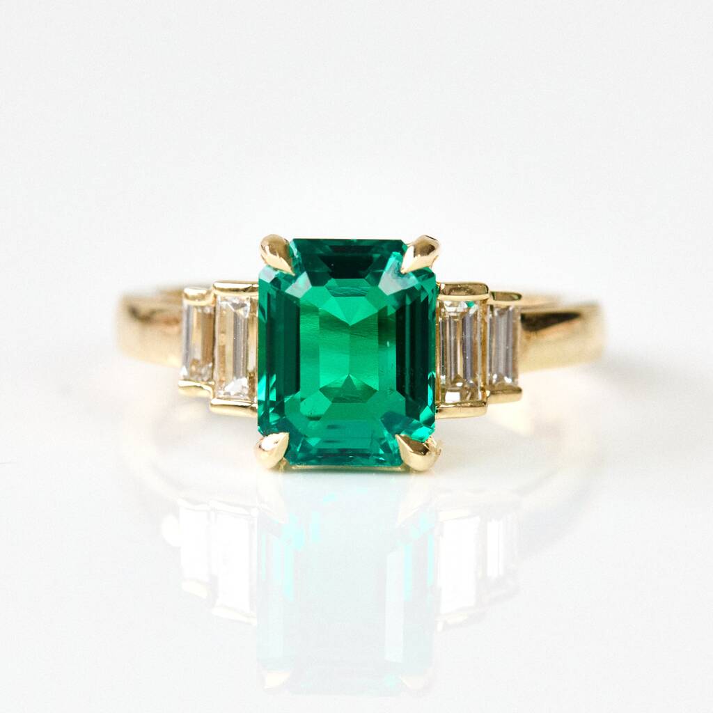 Lab emerald ring