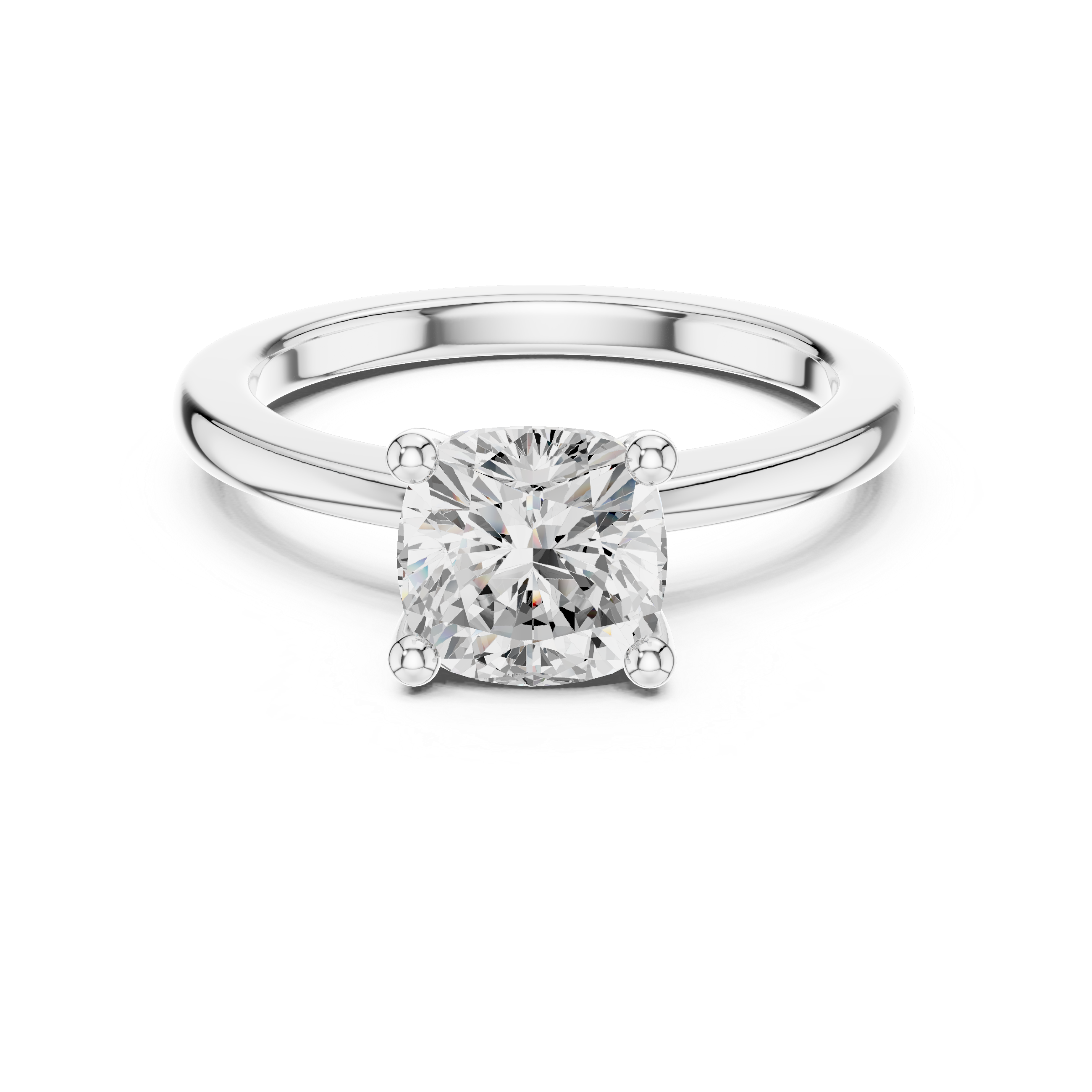 Cushion Moissanite Diamond Ring, Silver Ring,