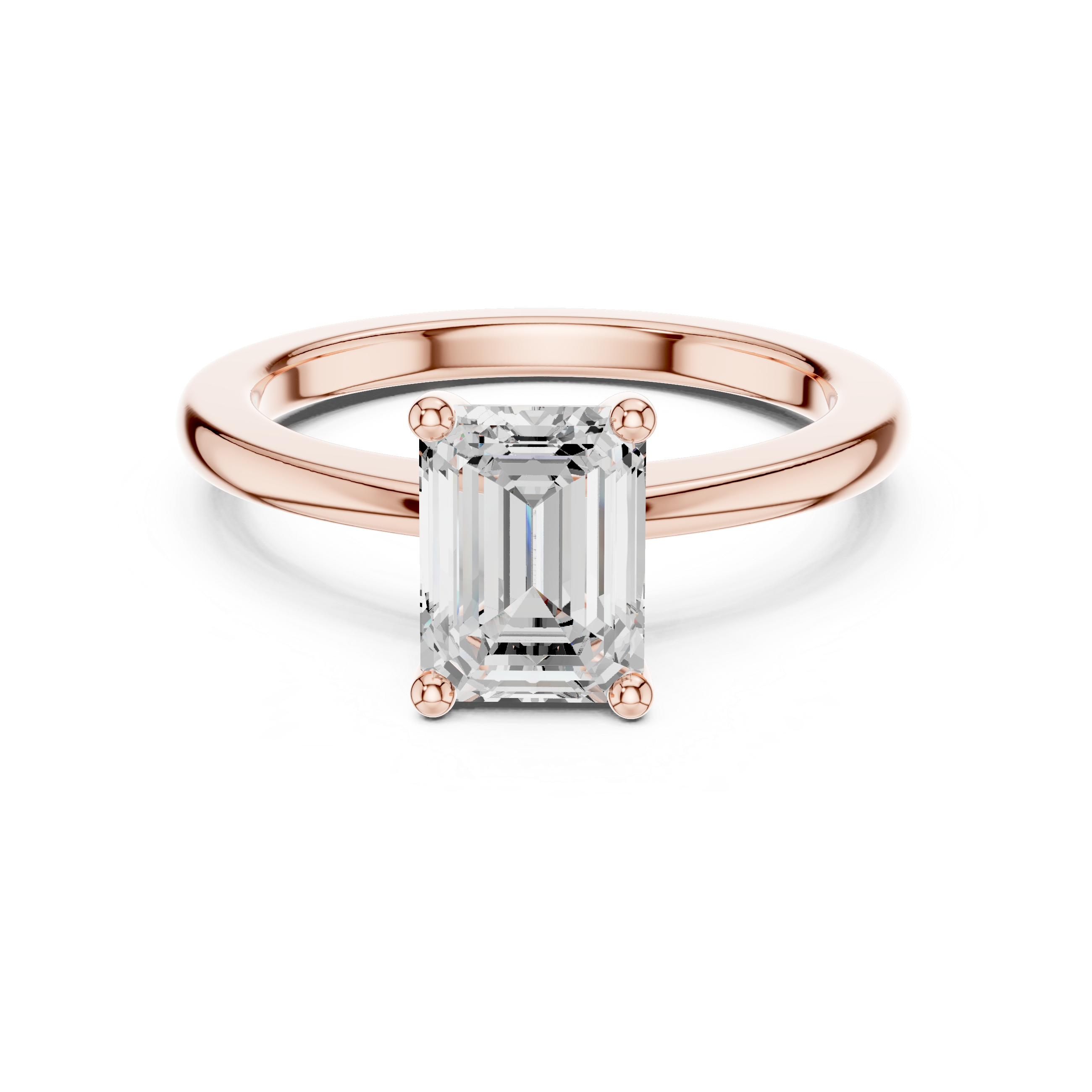 Moissanite Diamond Ring, Emerald Cut, Moissanite Silver Ring