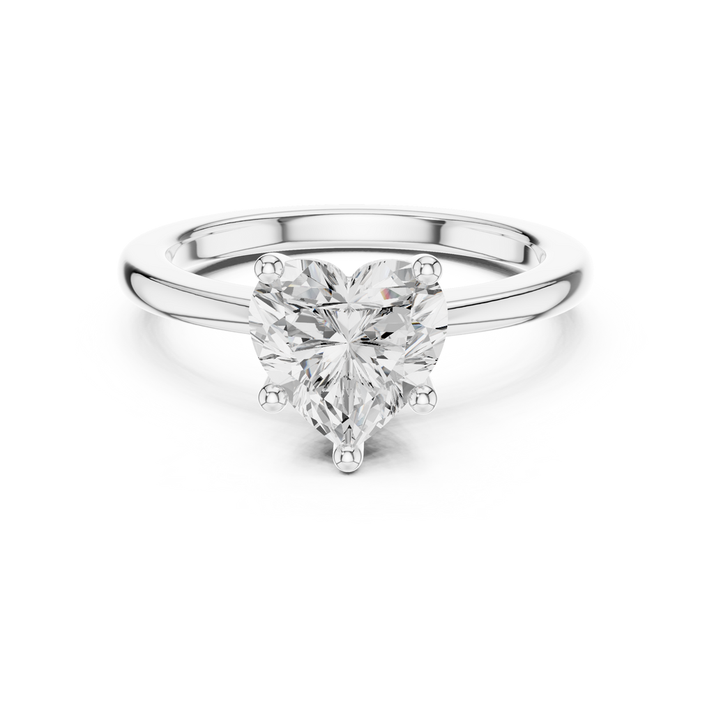 Heart Cut Moissanite Diamond Ring, Silver Ring
