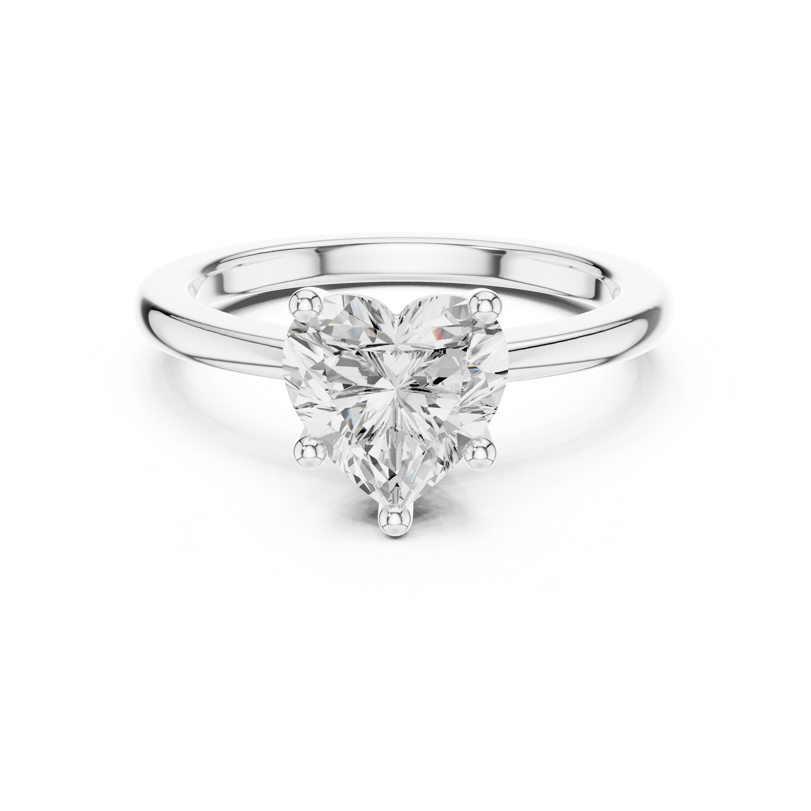 Heart Cut Moissanite Diamond Ring, Silver Ring