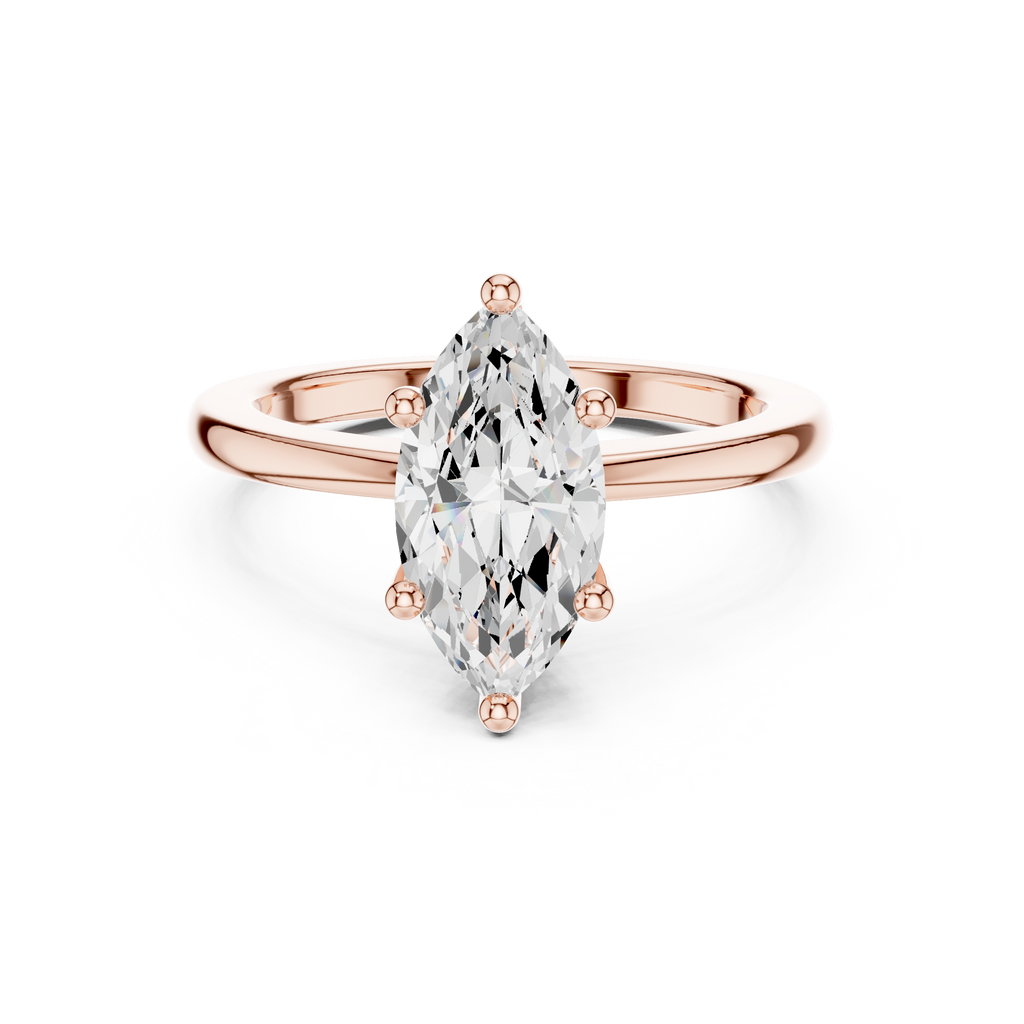 Moissanite Diamond ring, Marquise Cut, Silver Ring