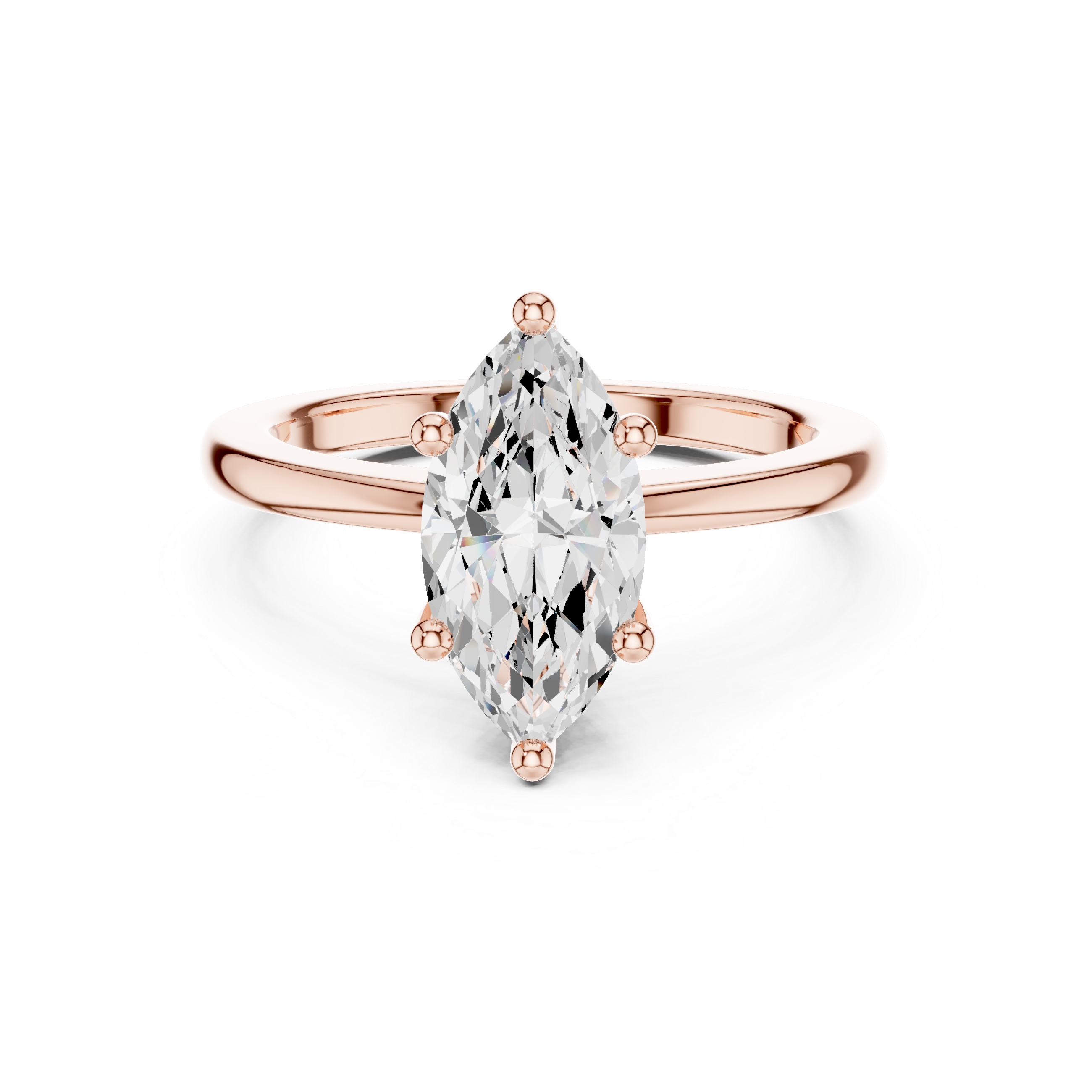 Moissanite Diamond ring, Marquise Cut, Silver Ring