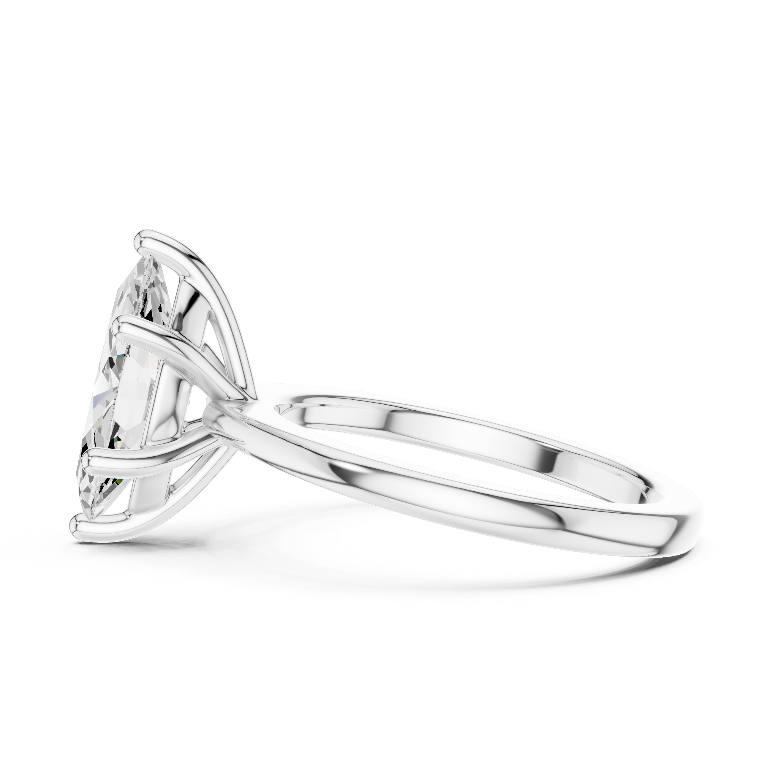 Moissanite Diamond ring, Marquise Cut, Silver Ring