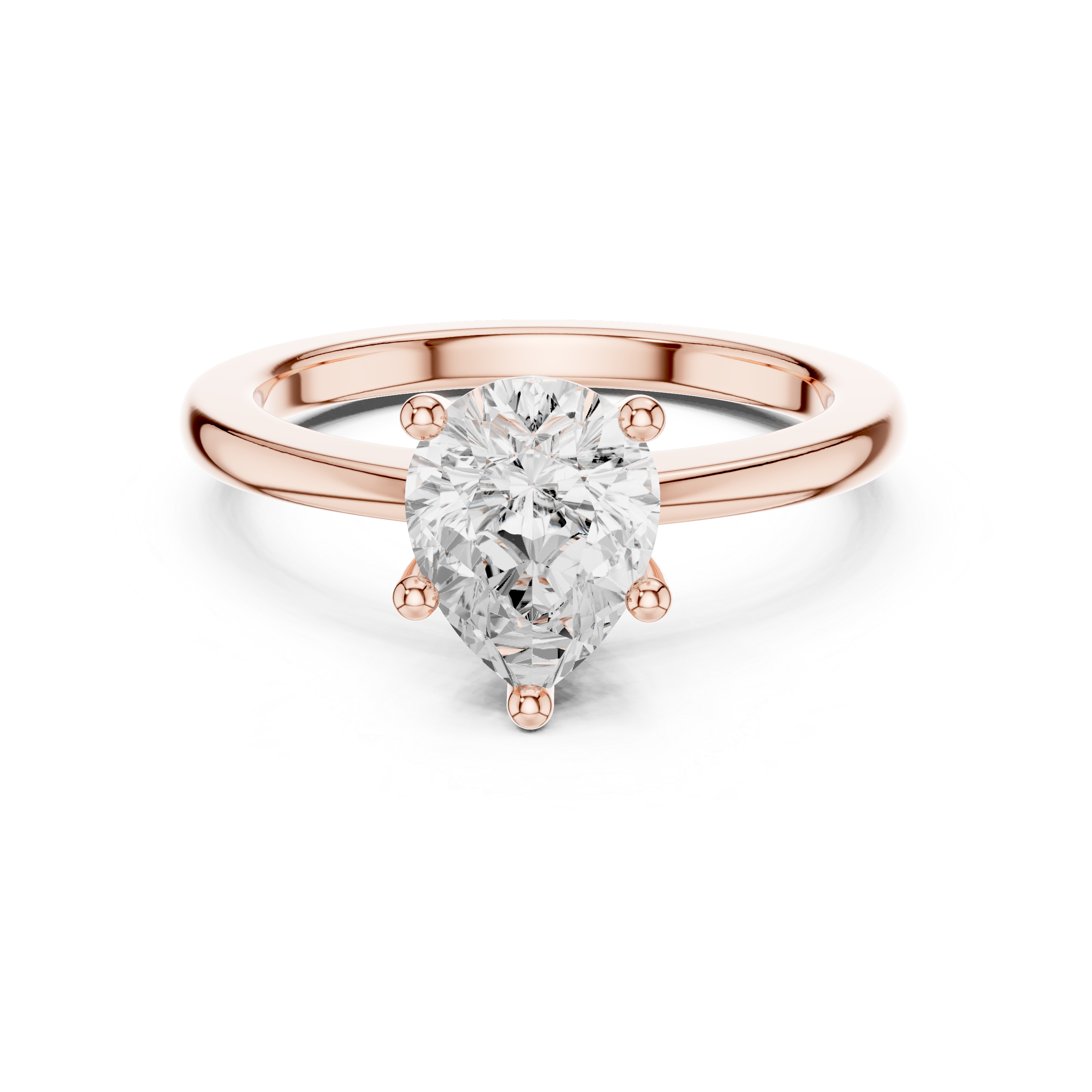 Pear Moissanite Ring, Sterling Silver