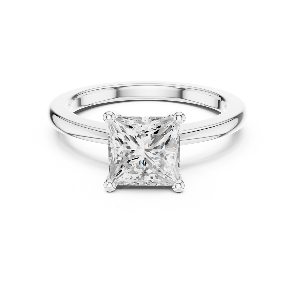 Princess Cut Moissanite Engagement Ring,