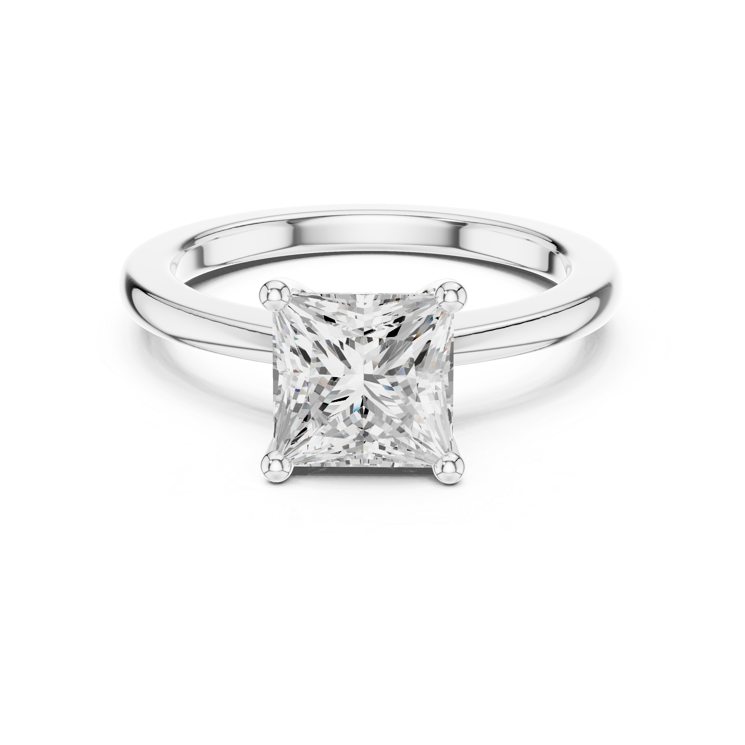 Princess Cut Moissanite Engagement Ring,