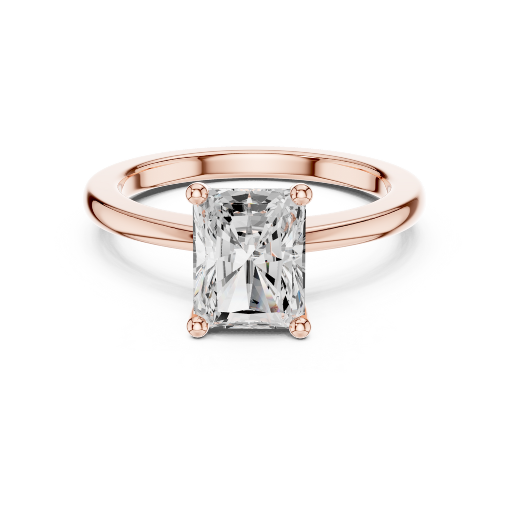 Radiant Moissanite Ring, Silver Ring, Radiant Cut