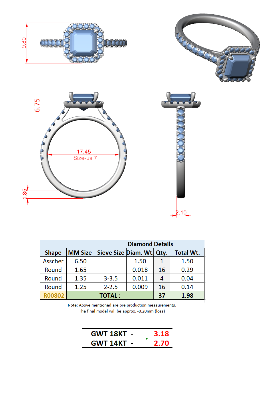 Asscher Cut Solitaire Ring