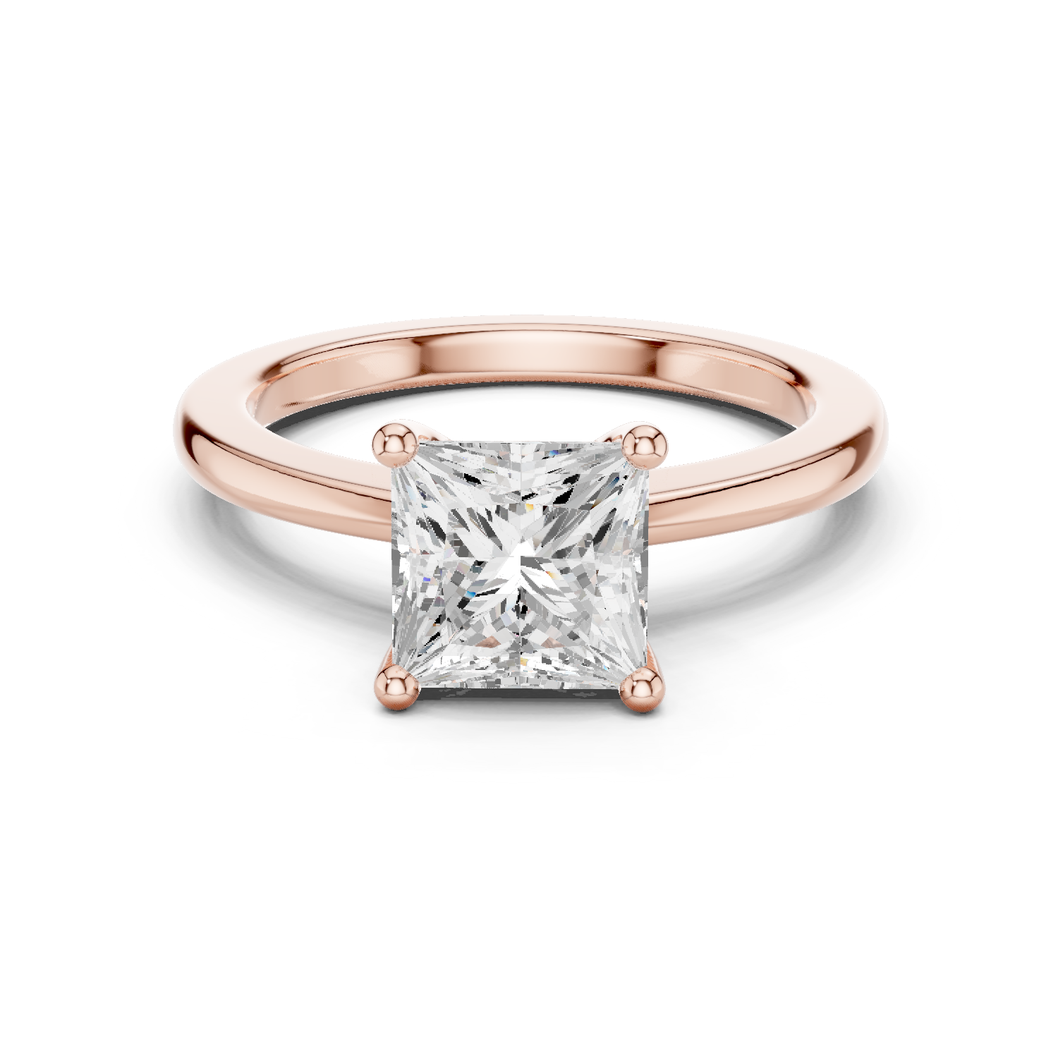 Princess Cut Moissanite Engagement Ring,