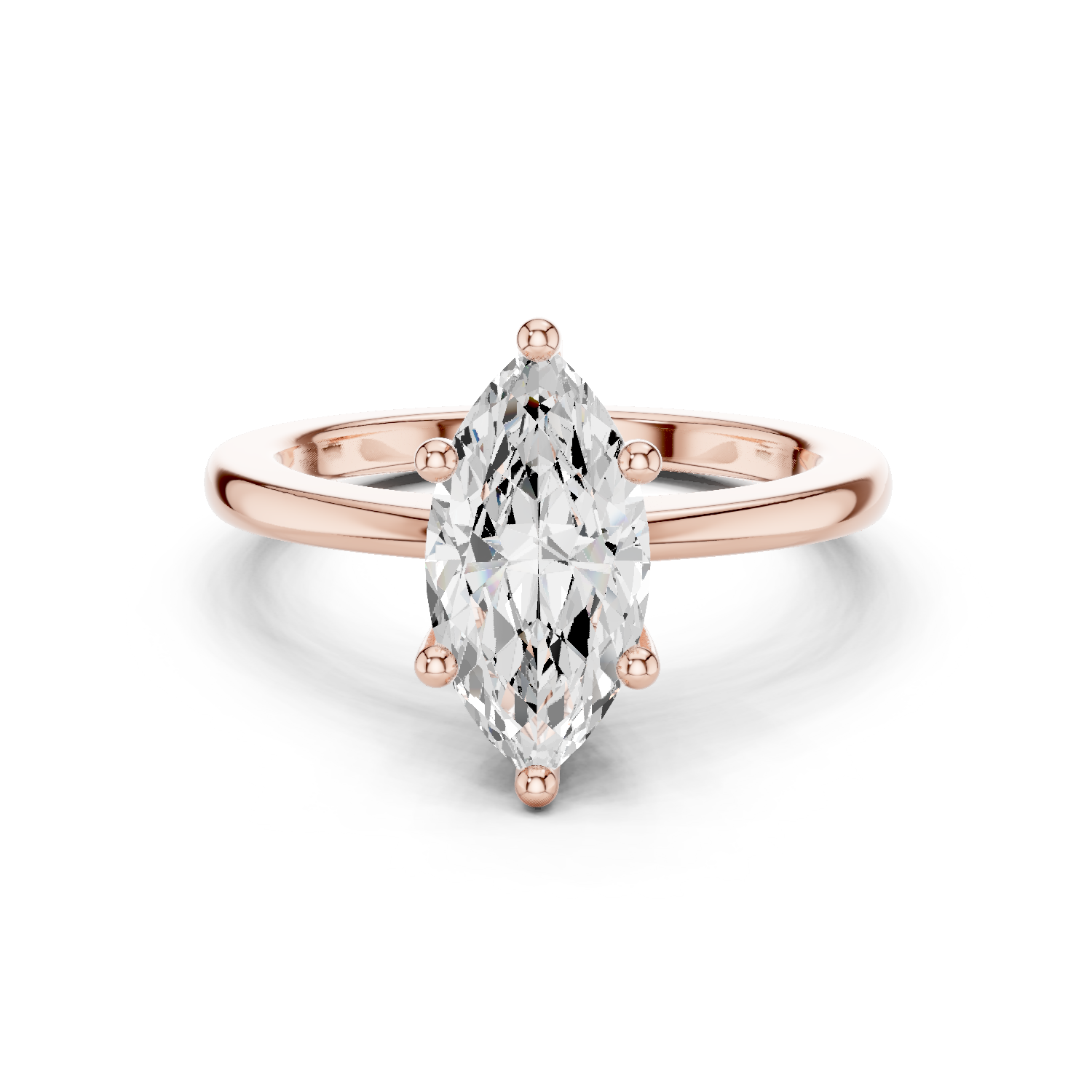 Moissanite Diamond ring, Marquise Cut, Silver Ring
