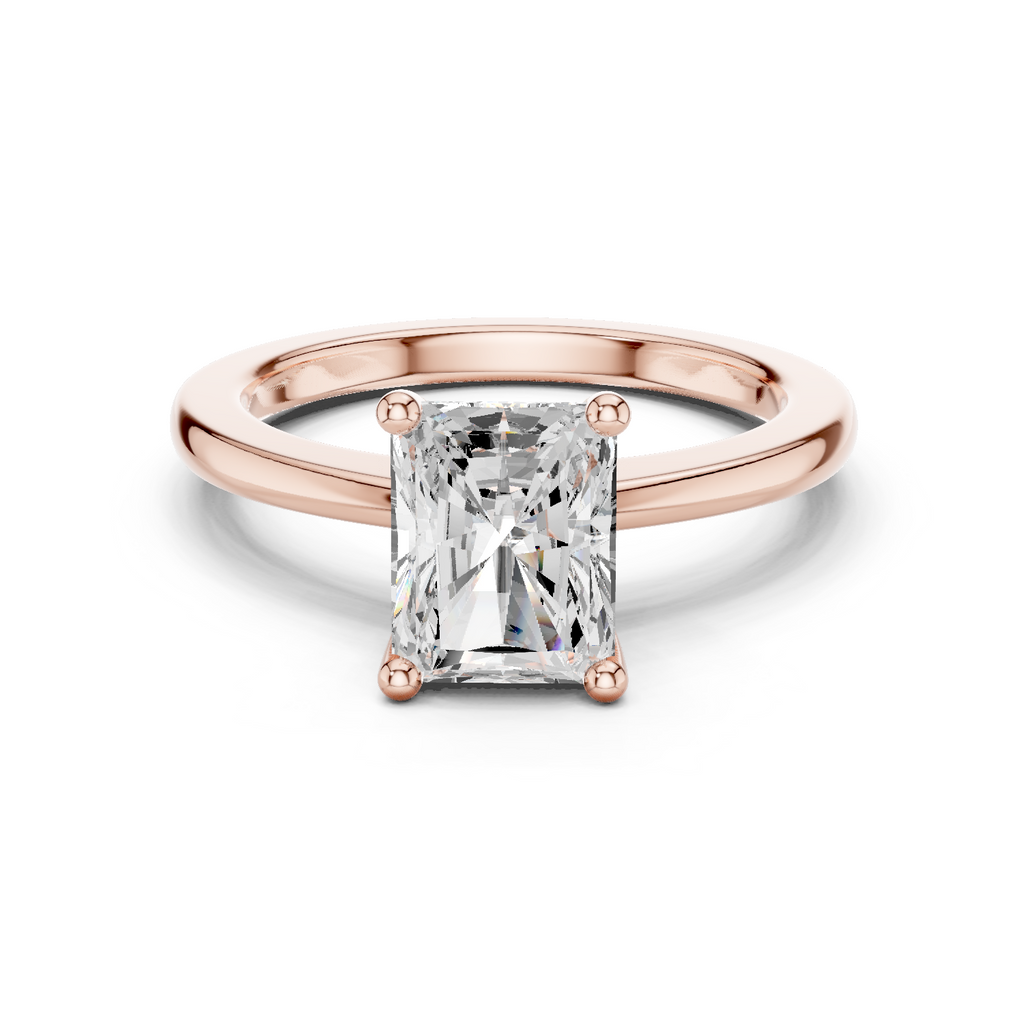 Radiant Moissanite Ring, Silver Ring, Radiant Cut