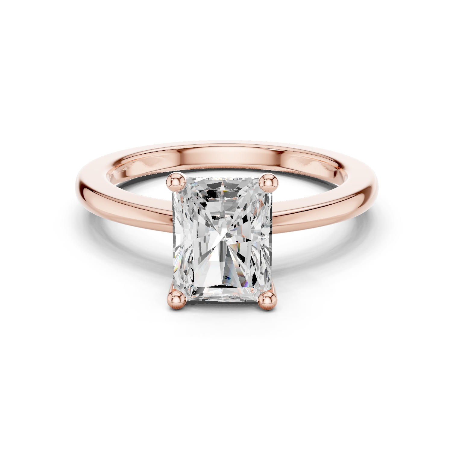 Radiant Moissanite Ring, Silver Ring, Radiant Cut