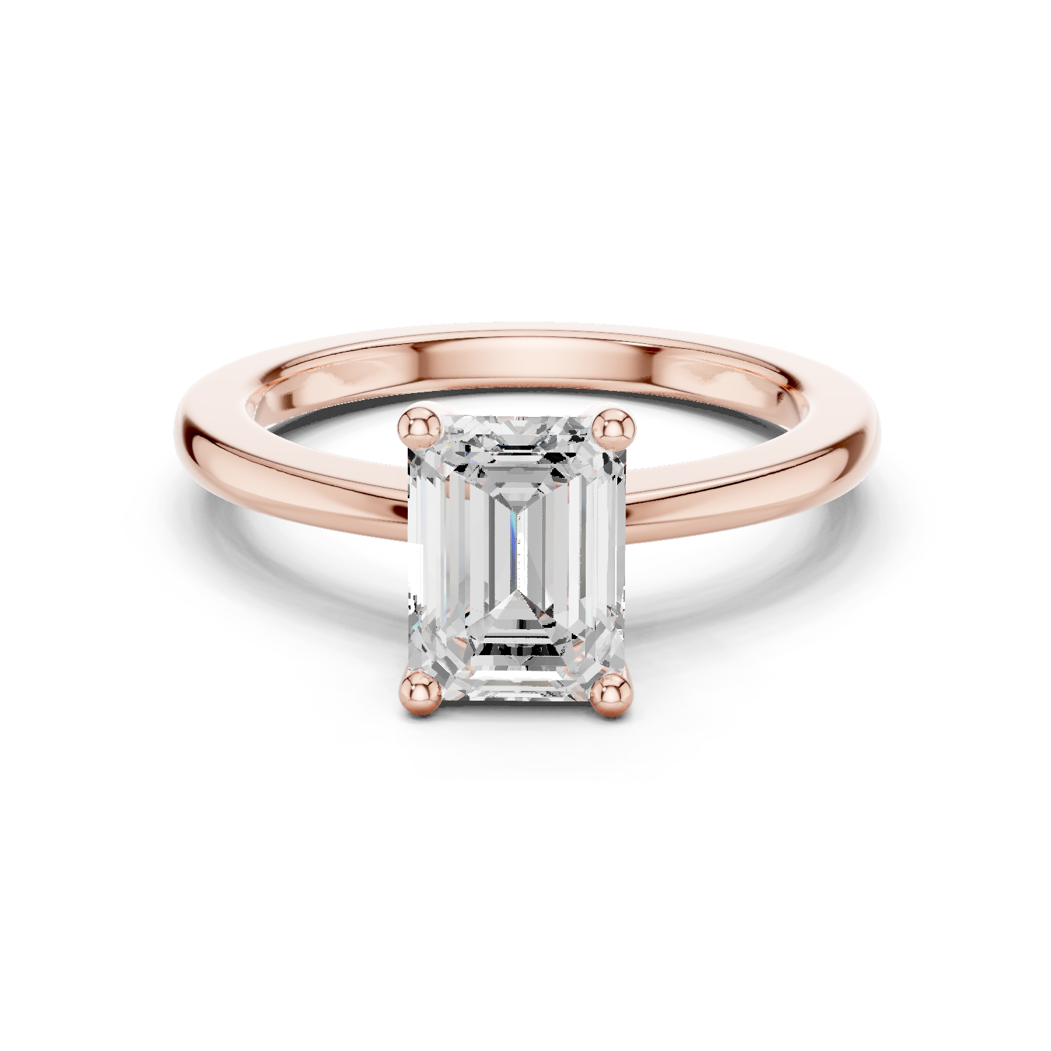 Moissanite Diamond Ring, Emerald Cut, Moissanite Silver Ring