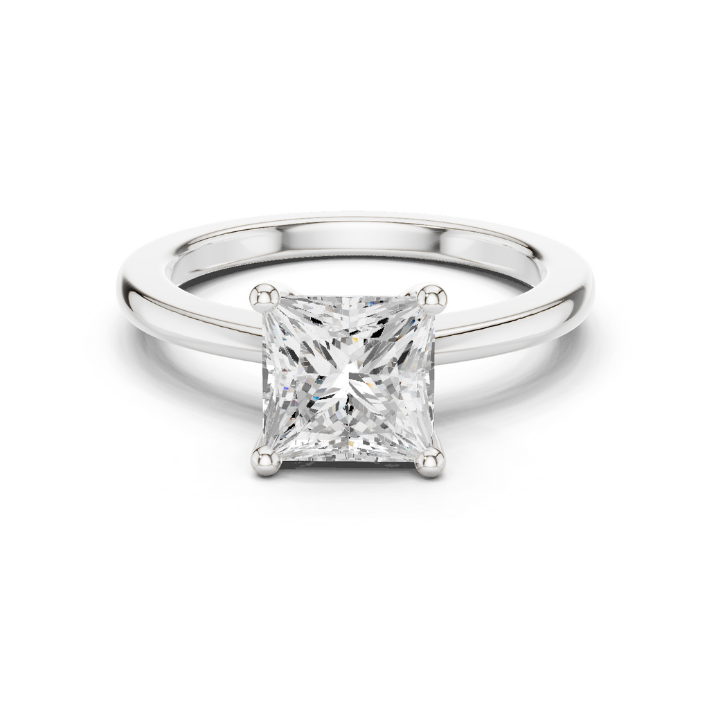 Princess Cut Moissanite Engagement Ring,
