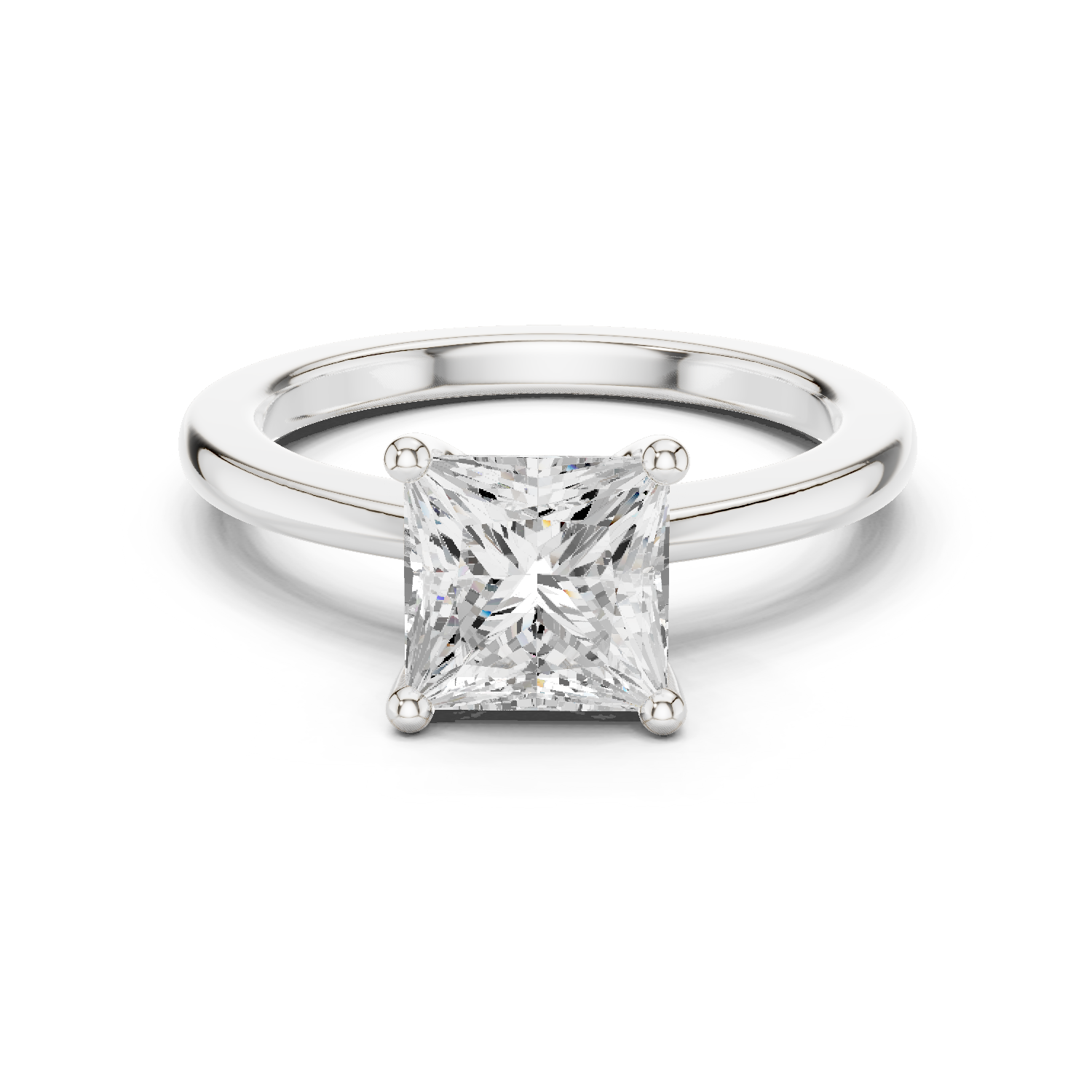Princess Cut Moissanite Engagement Ring,