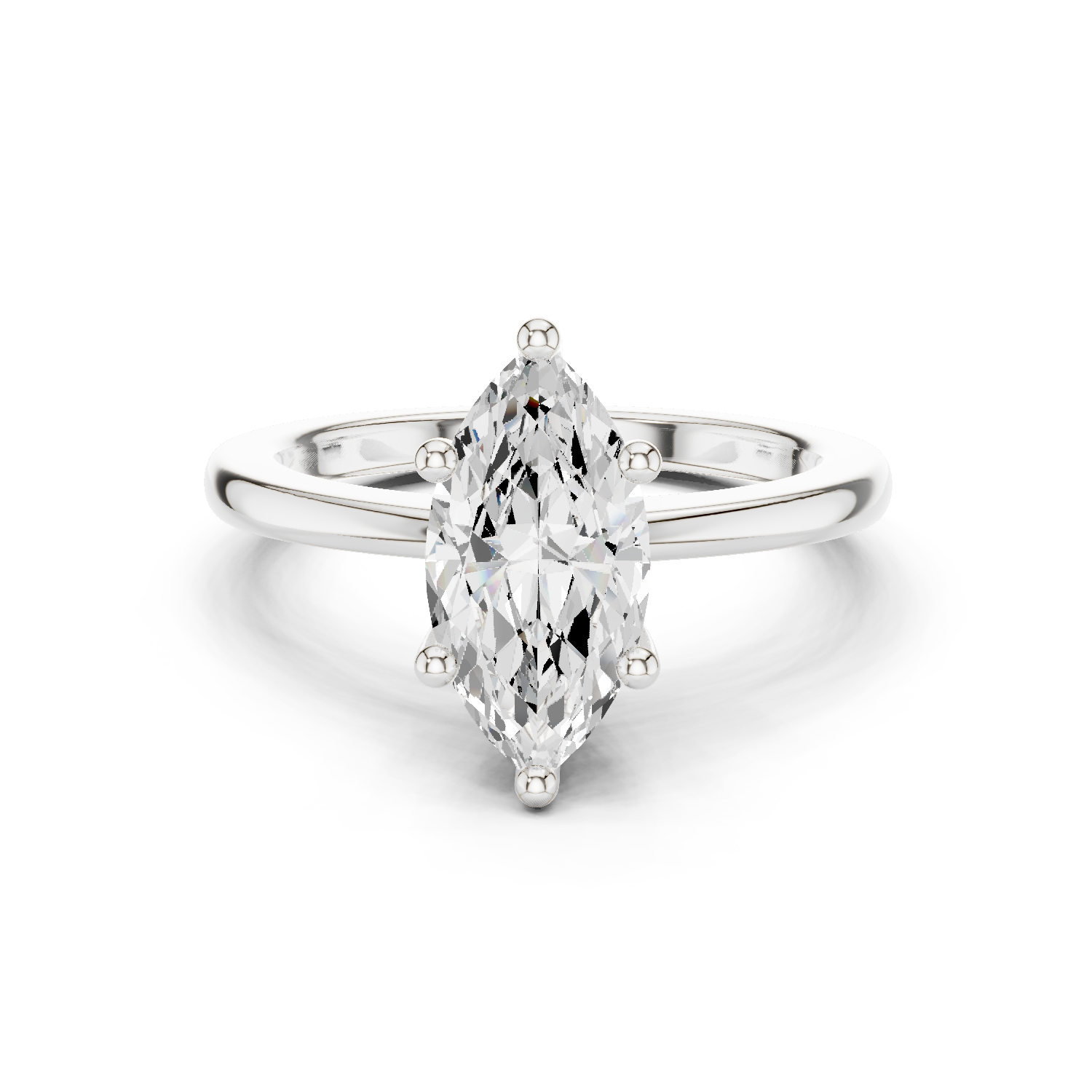 Moissanite Diamond ring, Marquise Cut, Silver Ring