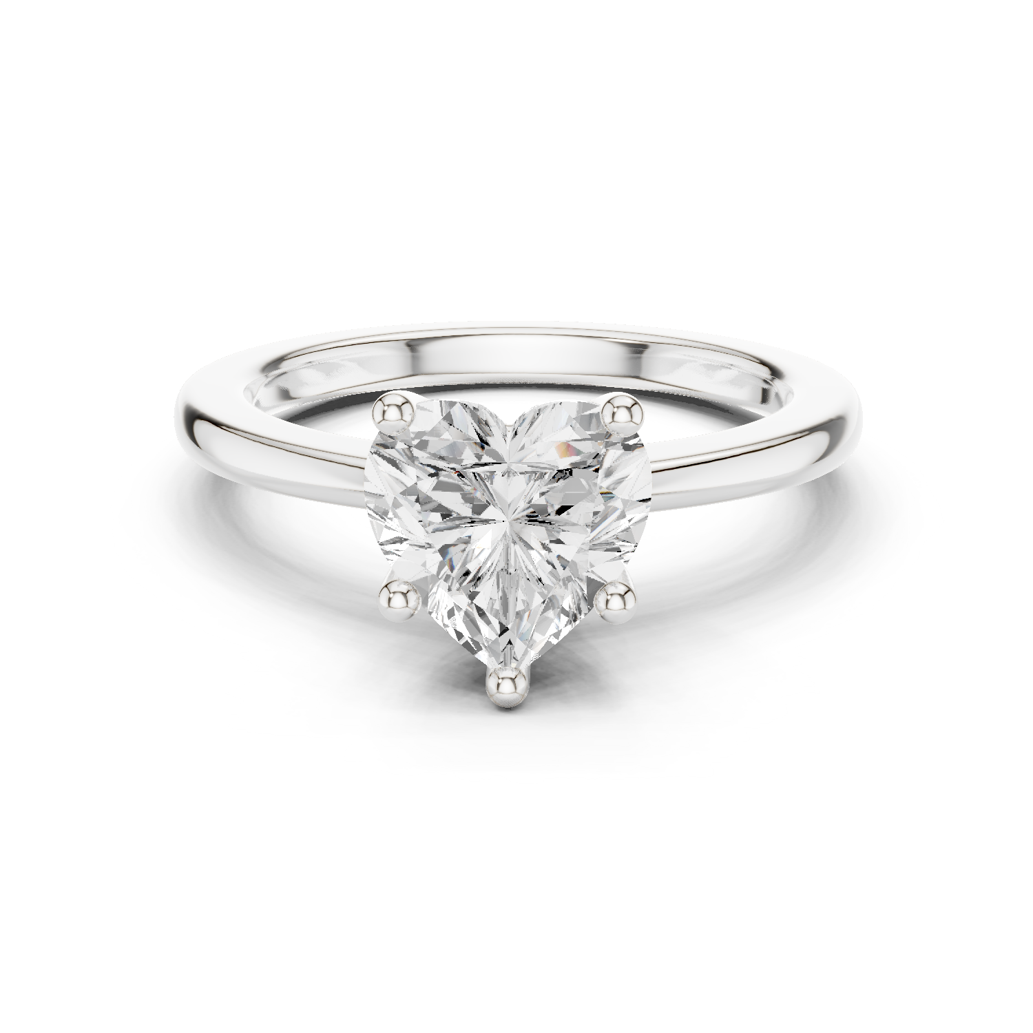 Heart Cut Moissanite Diamond Ring, Silver Ring