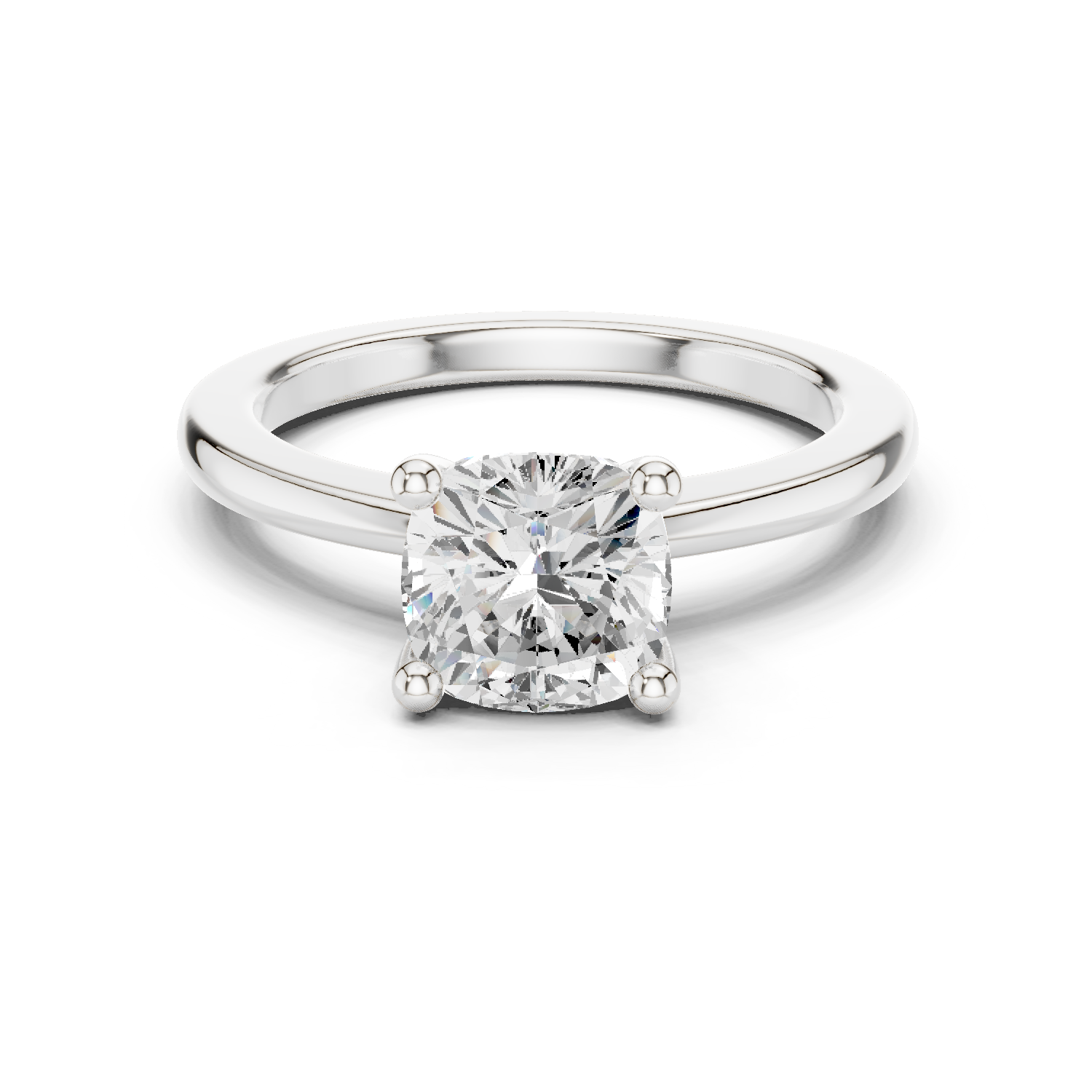 Cushion Moissanite Diamond Ring, Silver Ring,