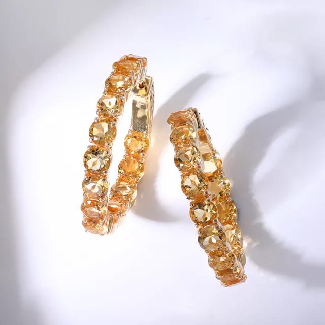 Natural Citrine 925 Sterling Silver Earing