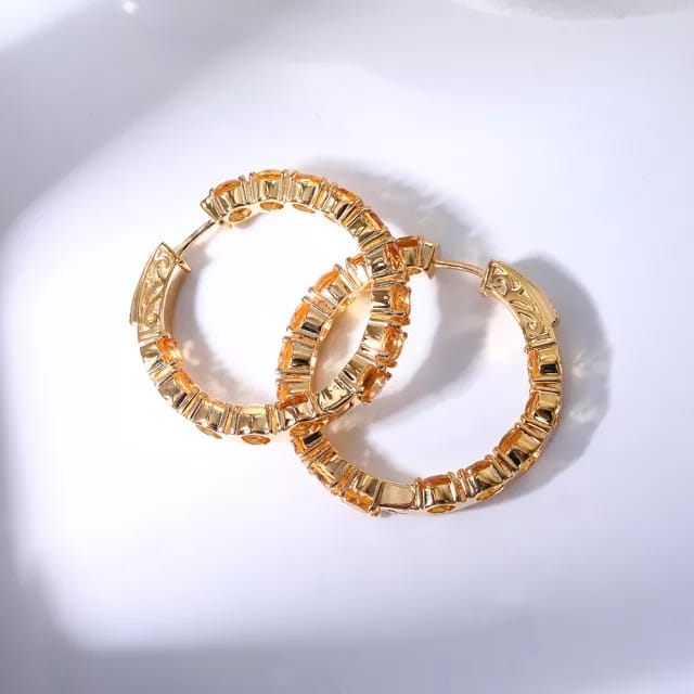 Natural Citrine 925 Sterling Silver Earing