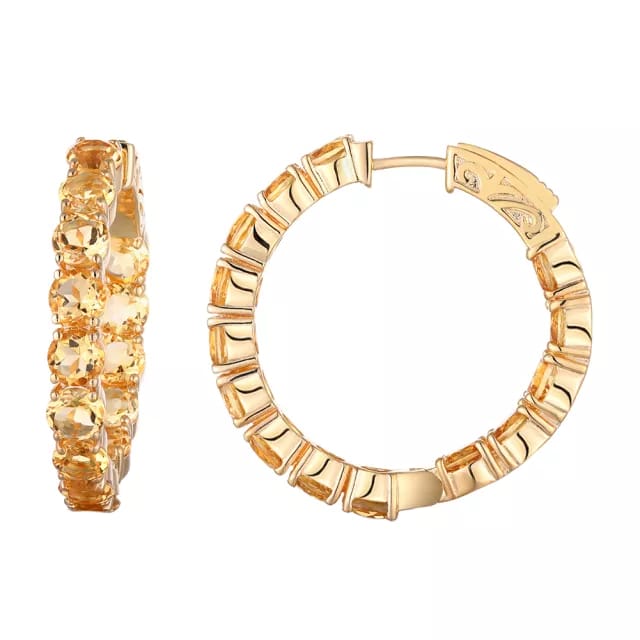 Natural Citrine 925 Sterling Silver Earing