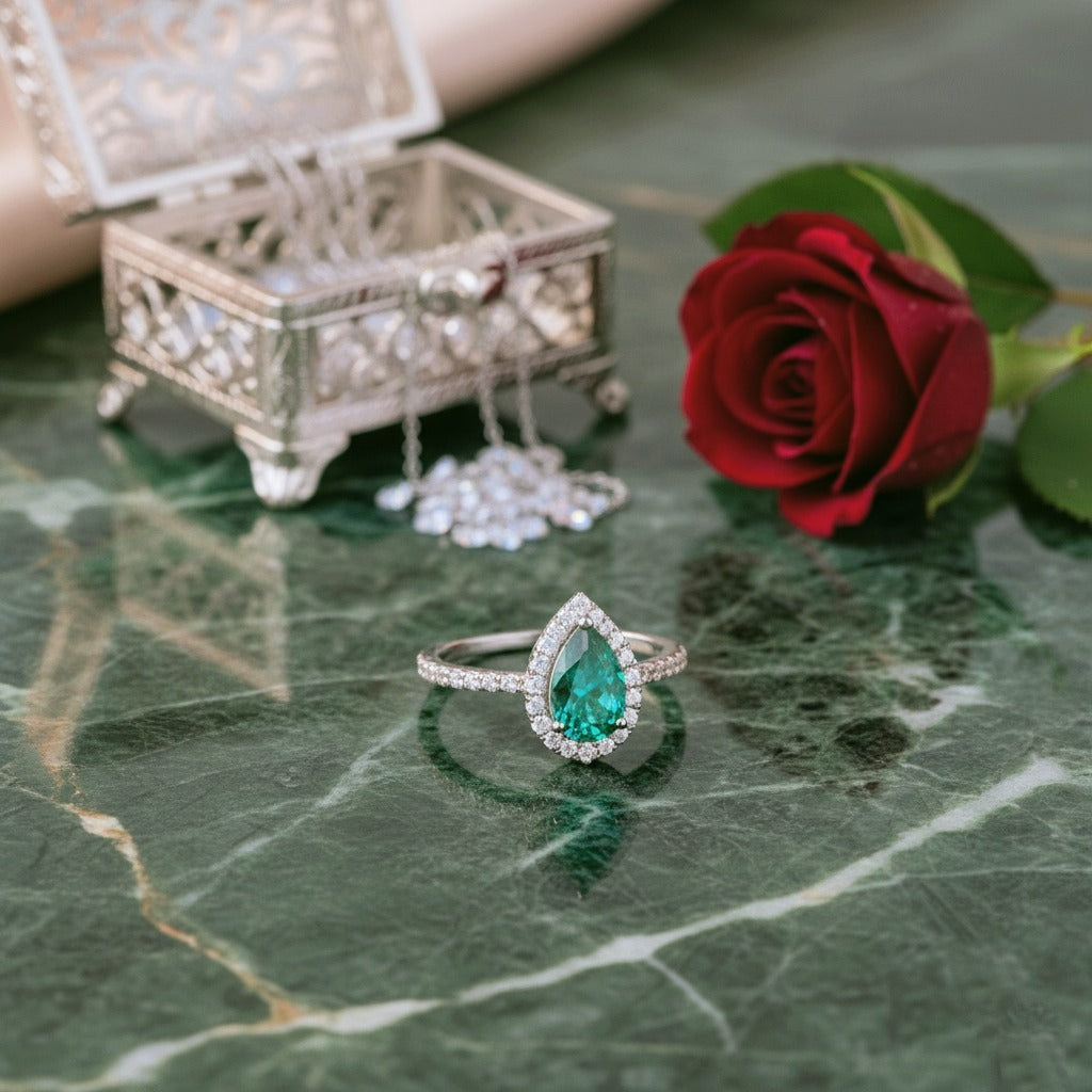 Luxureen Lab Grown Emerald Ring