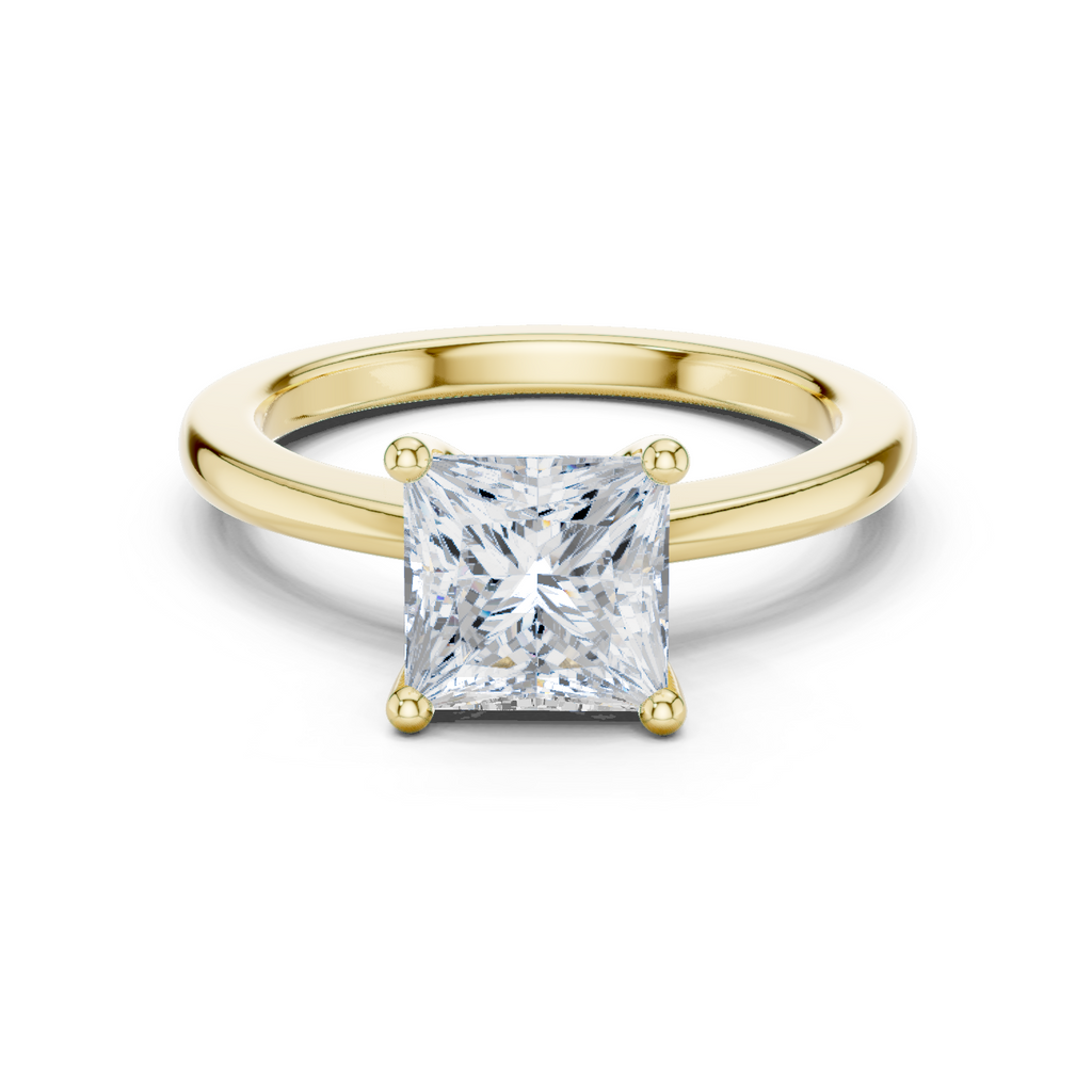 Princess Cut Moissanite Engagement Ring,