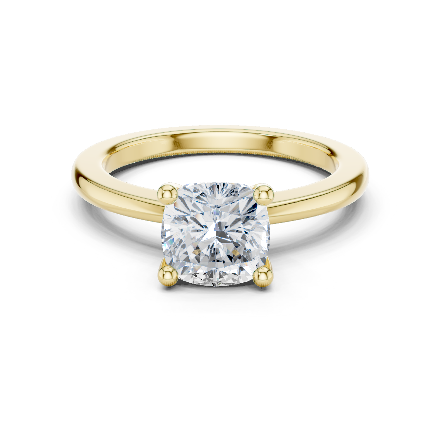 Cushion Moissanite Diamond Ring, Silver Ring,