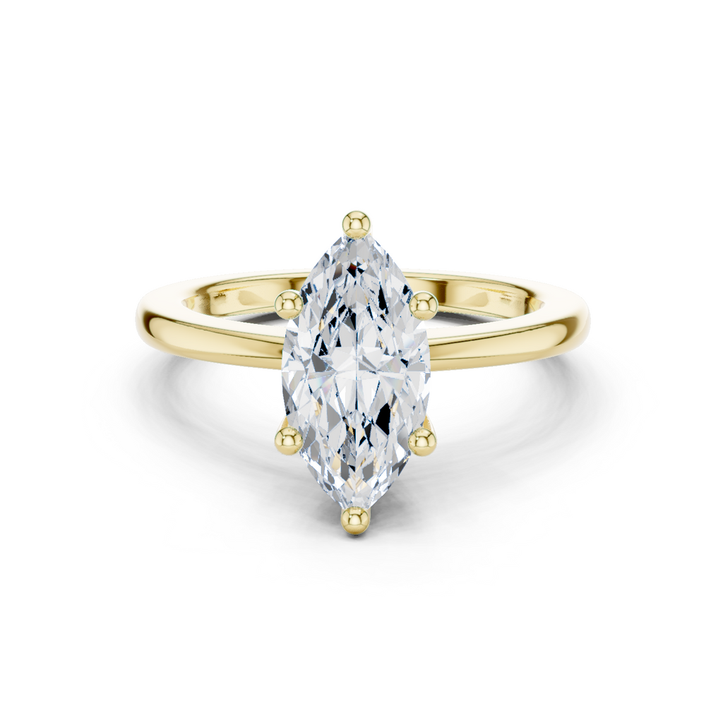 Moissanite Diamond ring, Marquise Cut, Silver Ring