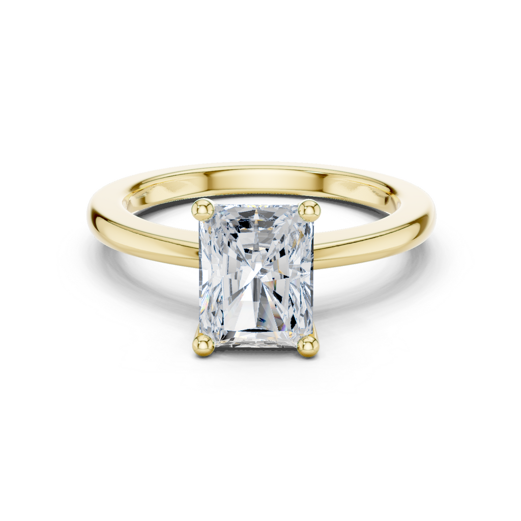 Radiant Moissanite Ring, Silver Ring, Radiant Cut