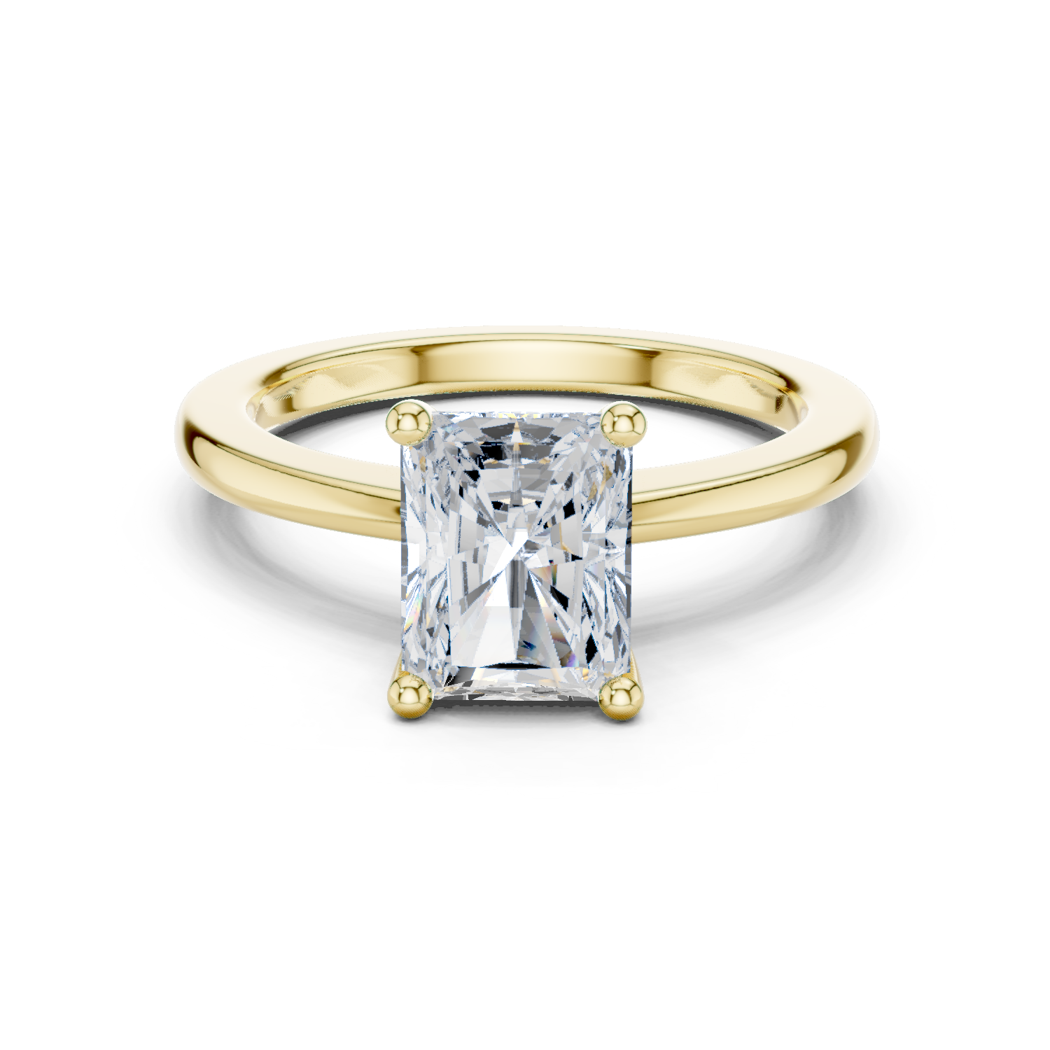 Radiant Moissanite Ring, Silver Ring, Radiant Cut