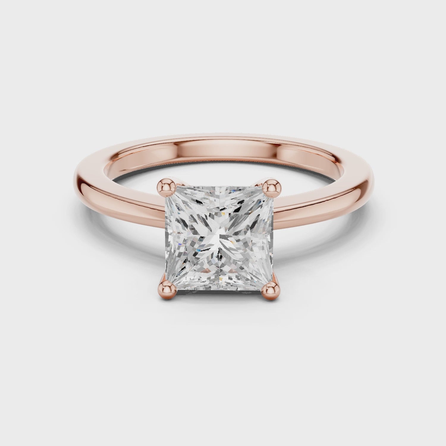 Princess Cut Moissanite Engagement Ring,