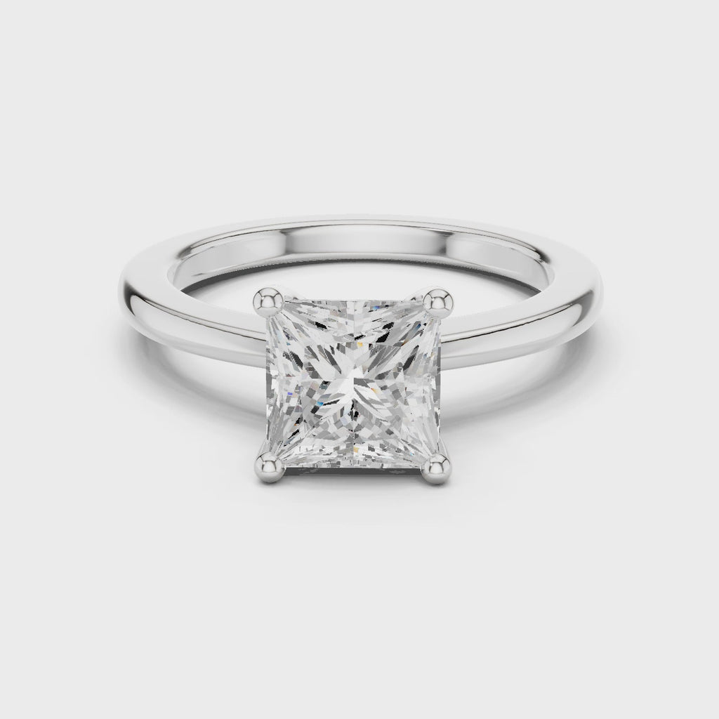 Princess Cut Moissanite Engagement Ring,