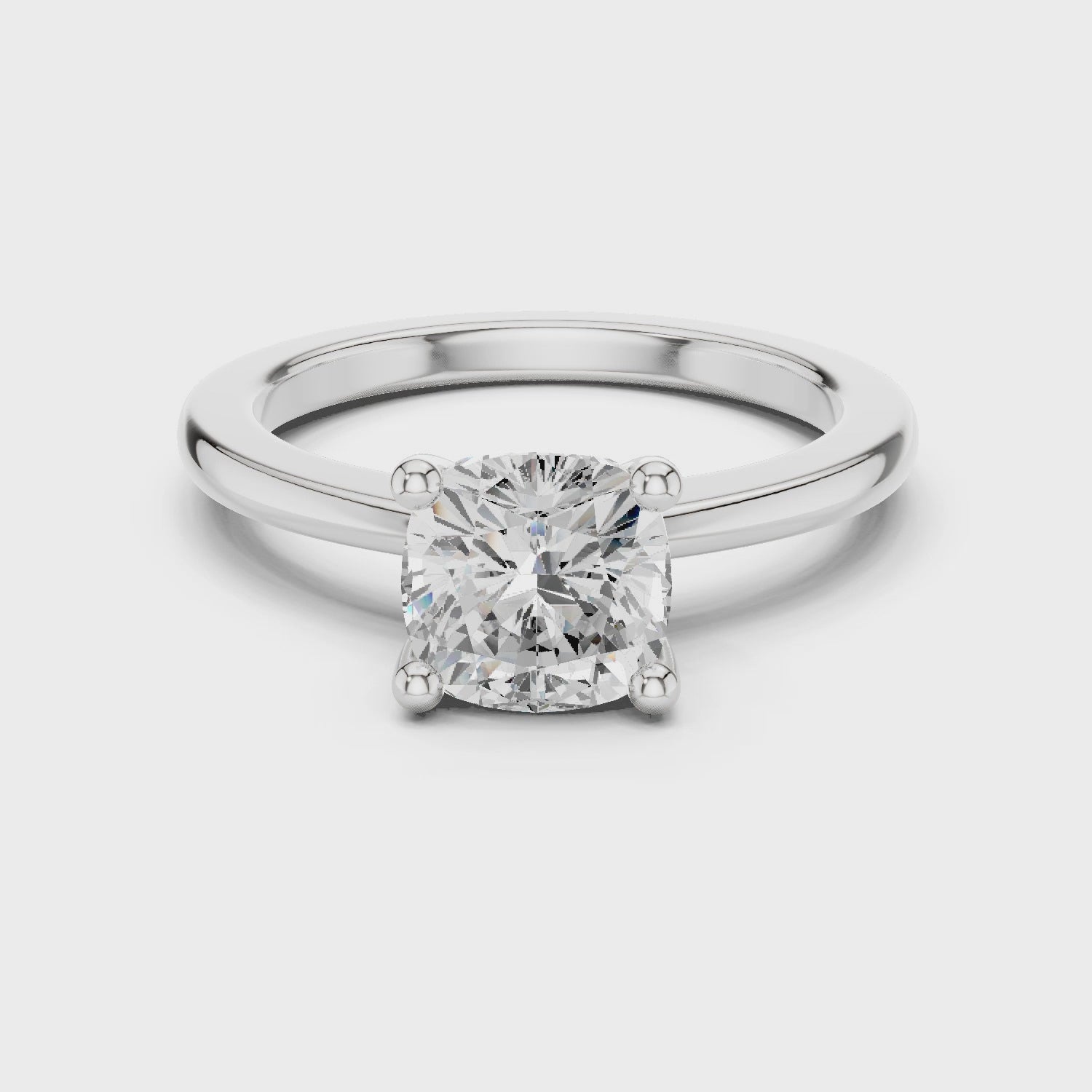 Cushion Moissanite Diamond Ring, Silver Ring,