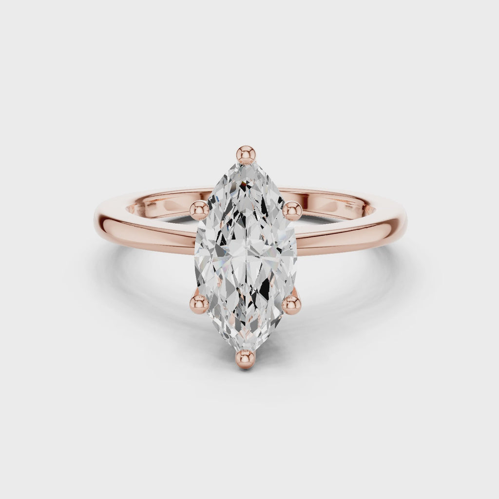 Moissanite Diamond ring, Marquise Cut, Silver Ring