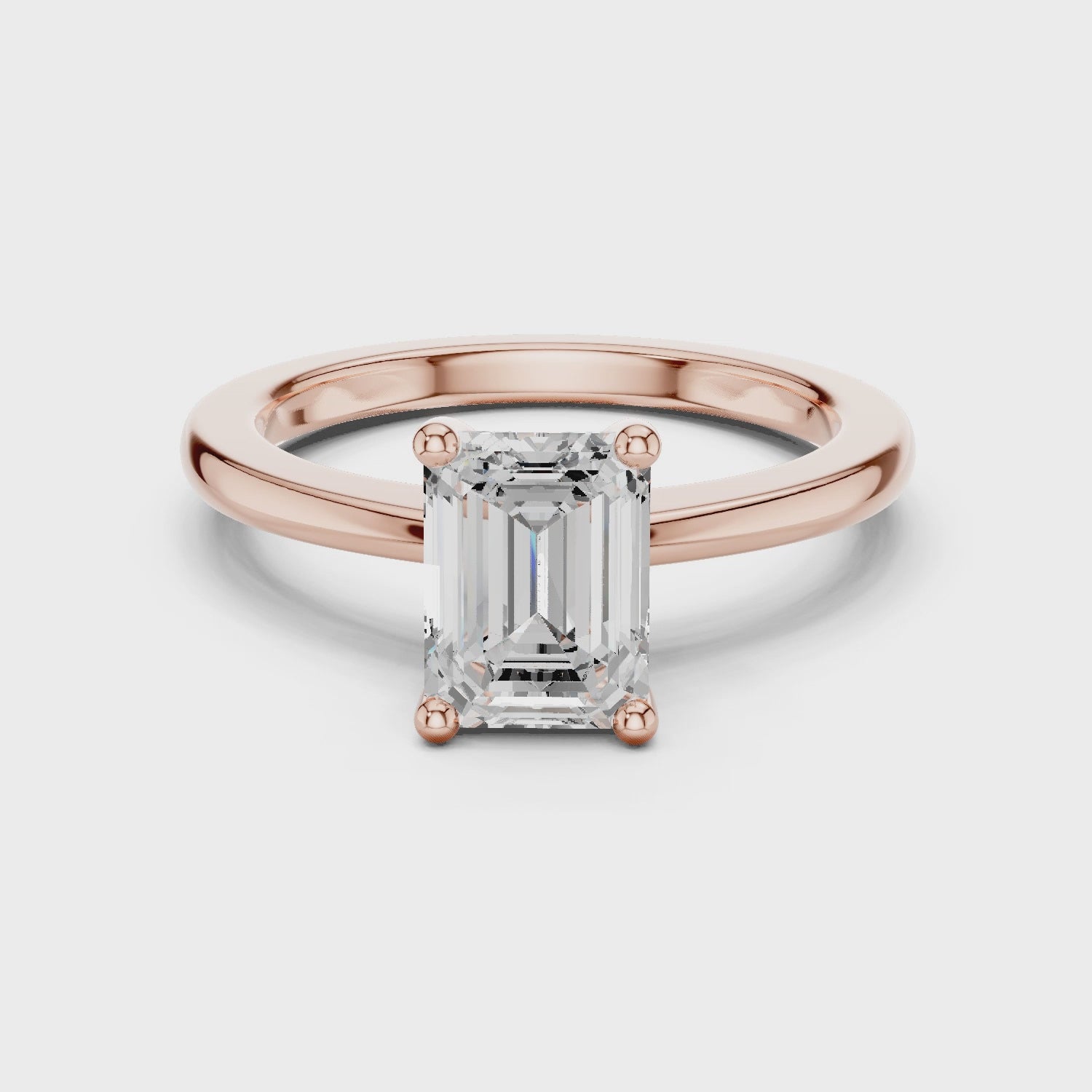 Moissanite Diamond Ring, Emerald Cut, Moissanite Silver Ring