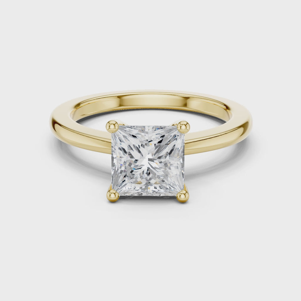 Princess Cut Moissanite Engagement Ring,