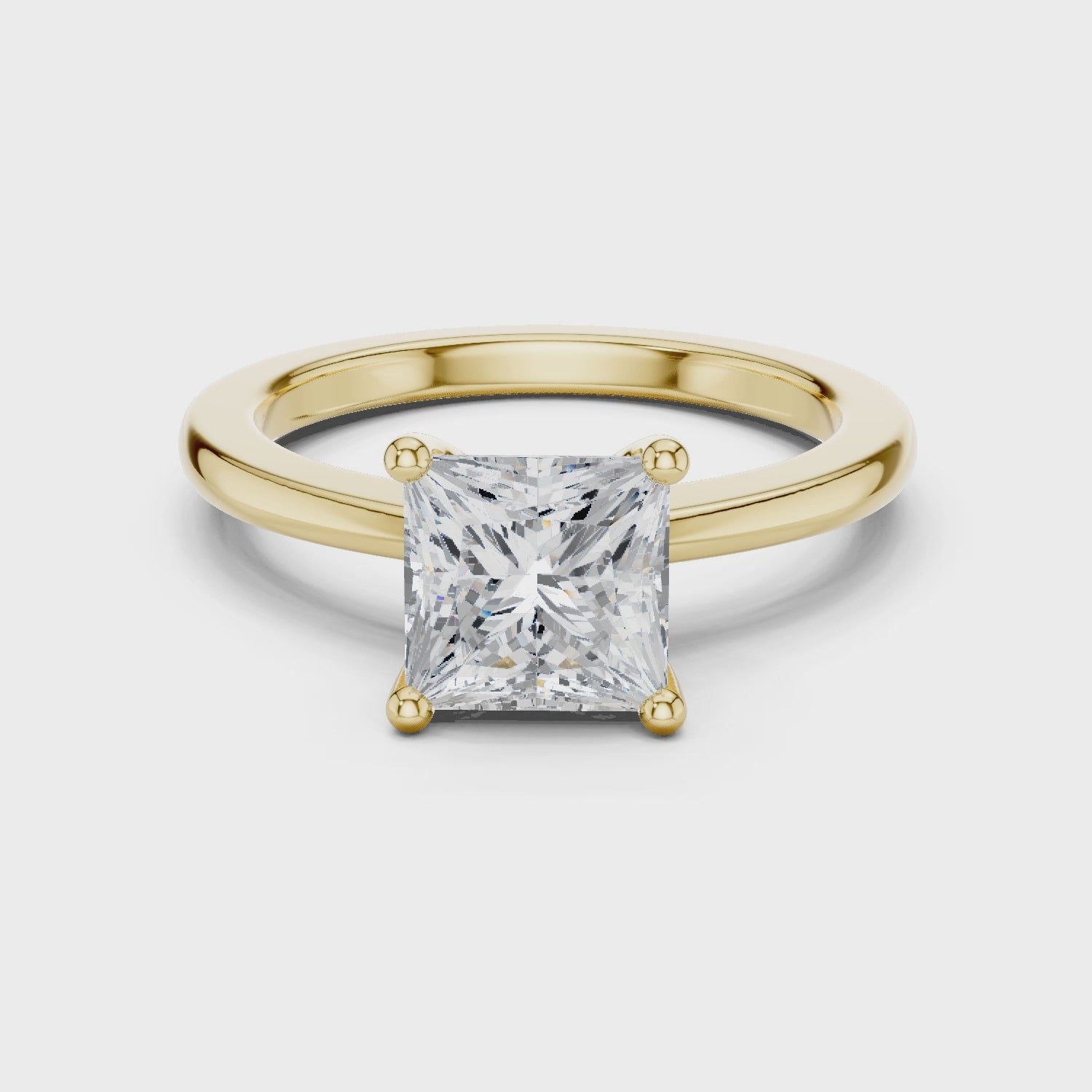 Princess Cut Moissanite Engagement Ring,