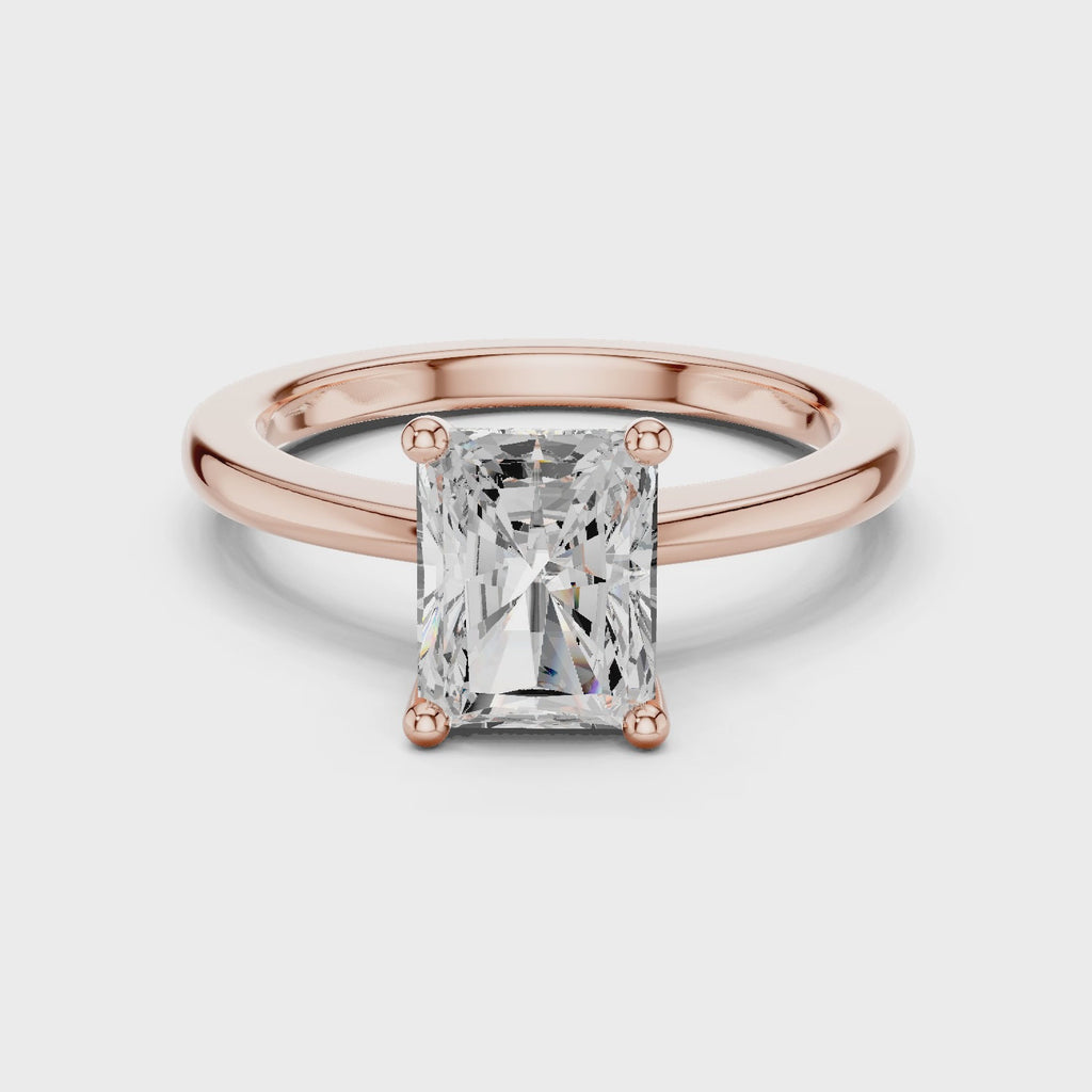 Radiant Moissanite Ring, Silver Ring, Radiant Cut