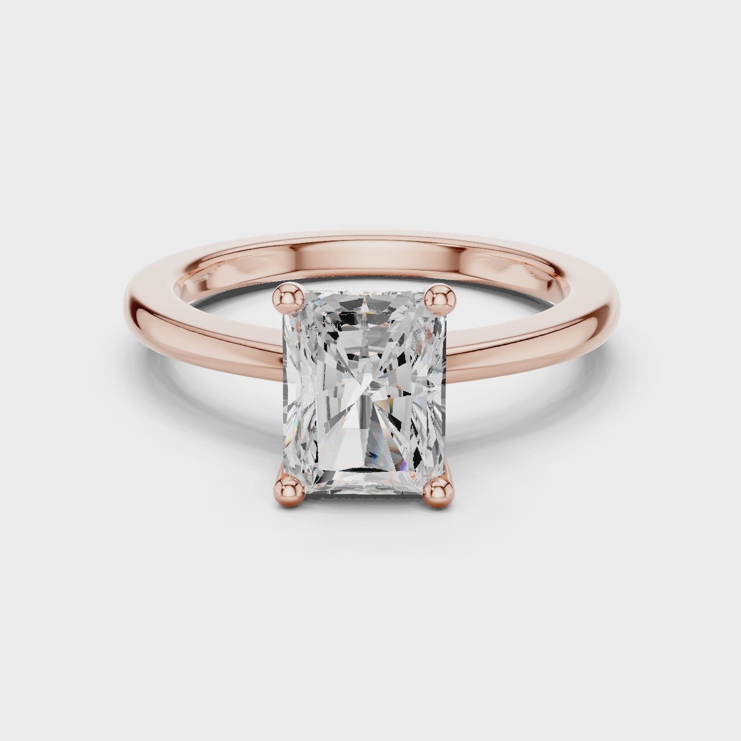 Radiant Moissanite Ring, Silver Ring, Radiant Cut
